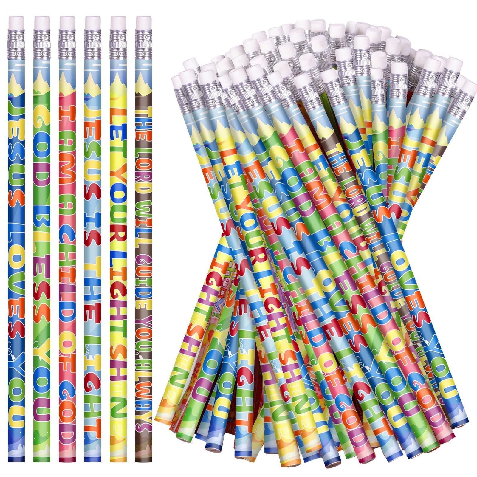 120 Pieces Christian Pencils Bible Verses Pencils with Inspirational Scriptur...