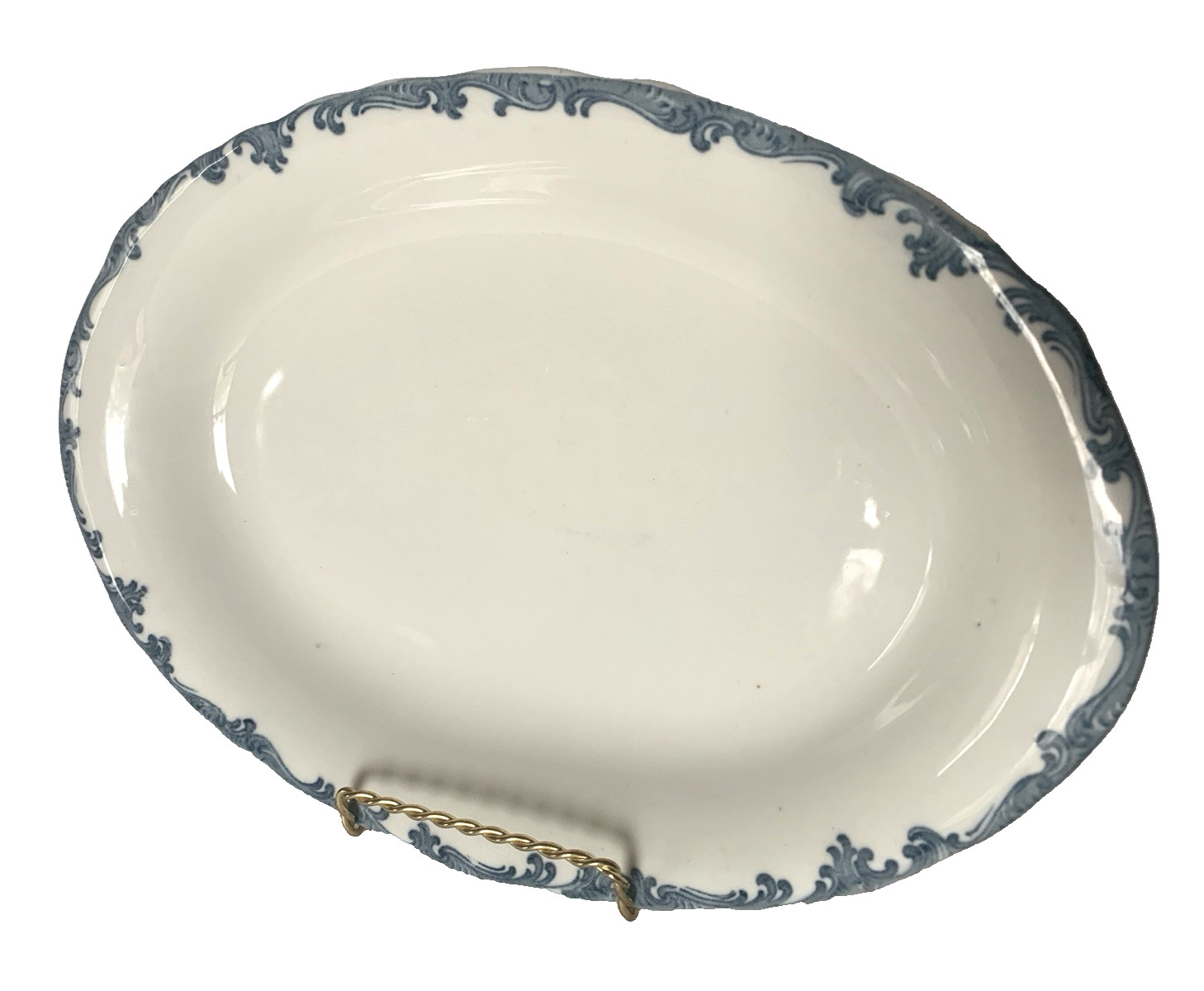 Union Pacific Overland Railroad LARGE Platter China 1920s Harriman Blue Pattern