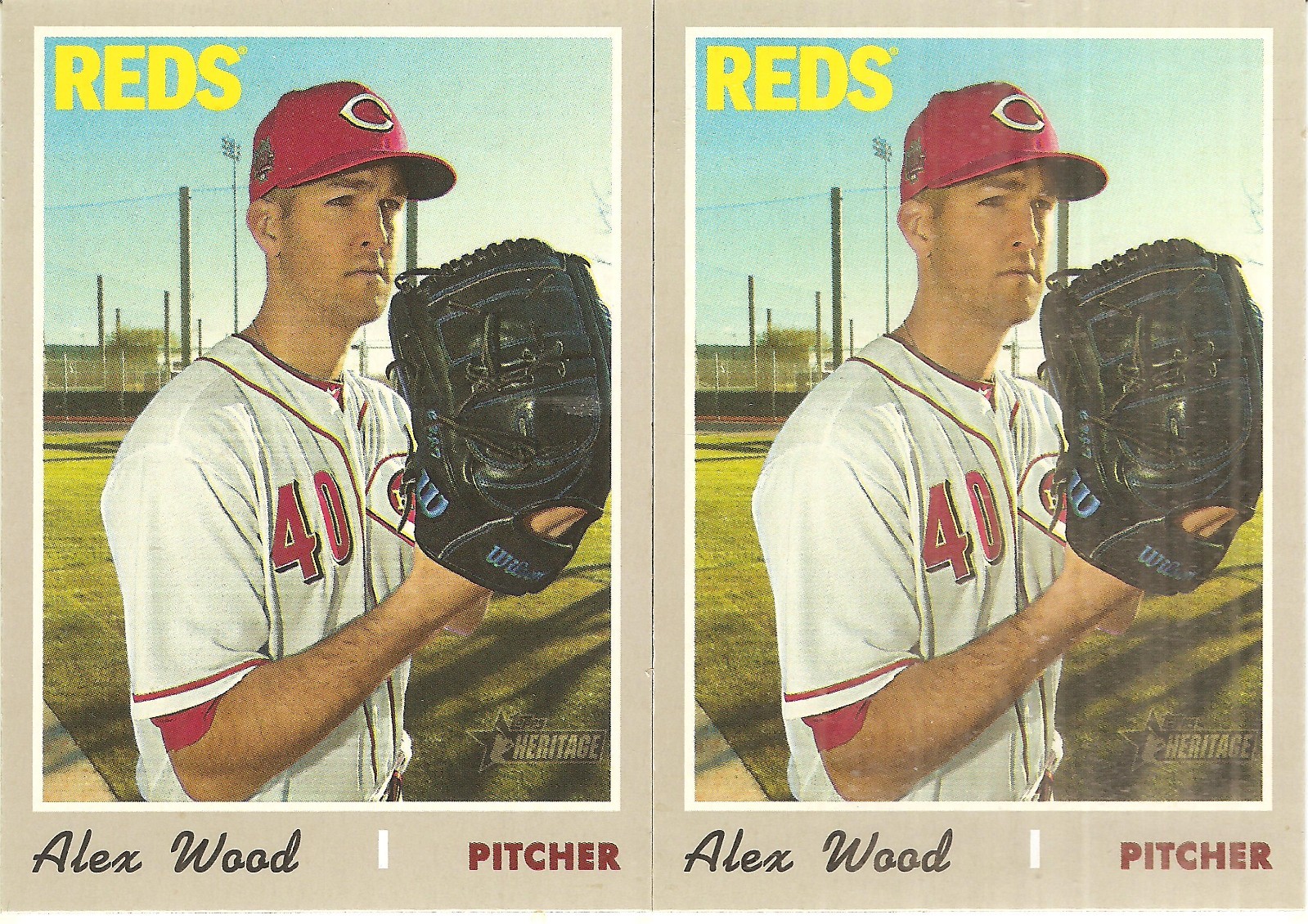 2 CARD 2019 TOPPS HERITAGE ALEX WOOD BASEBALL CARD LOT