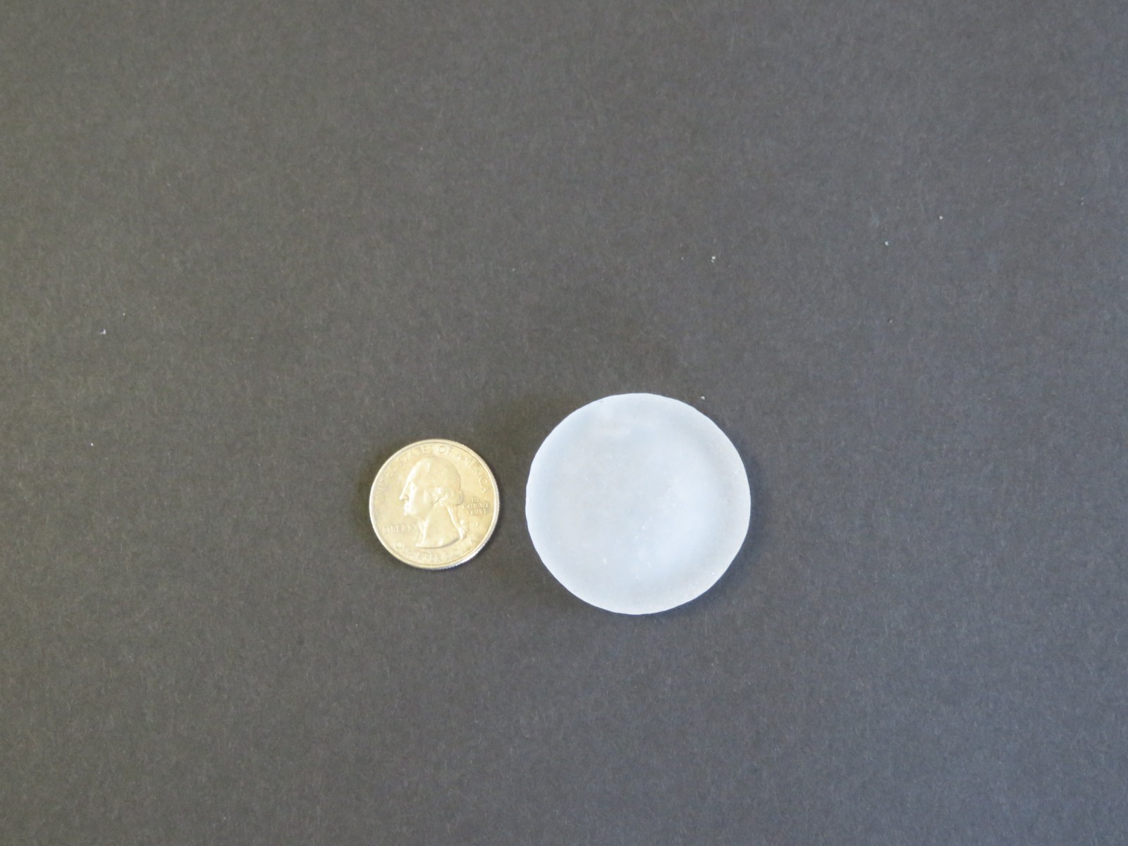 California Sea Beach Glass Surf Tumbled Frosted White Round Jewelry Piece