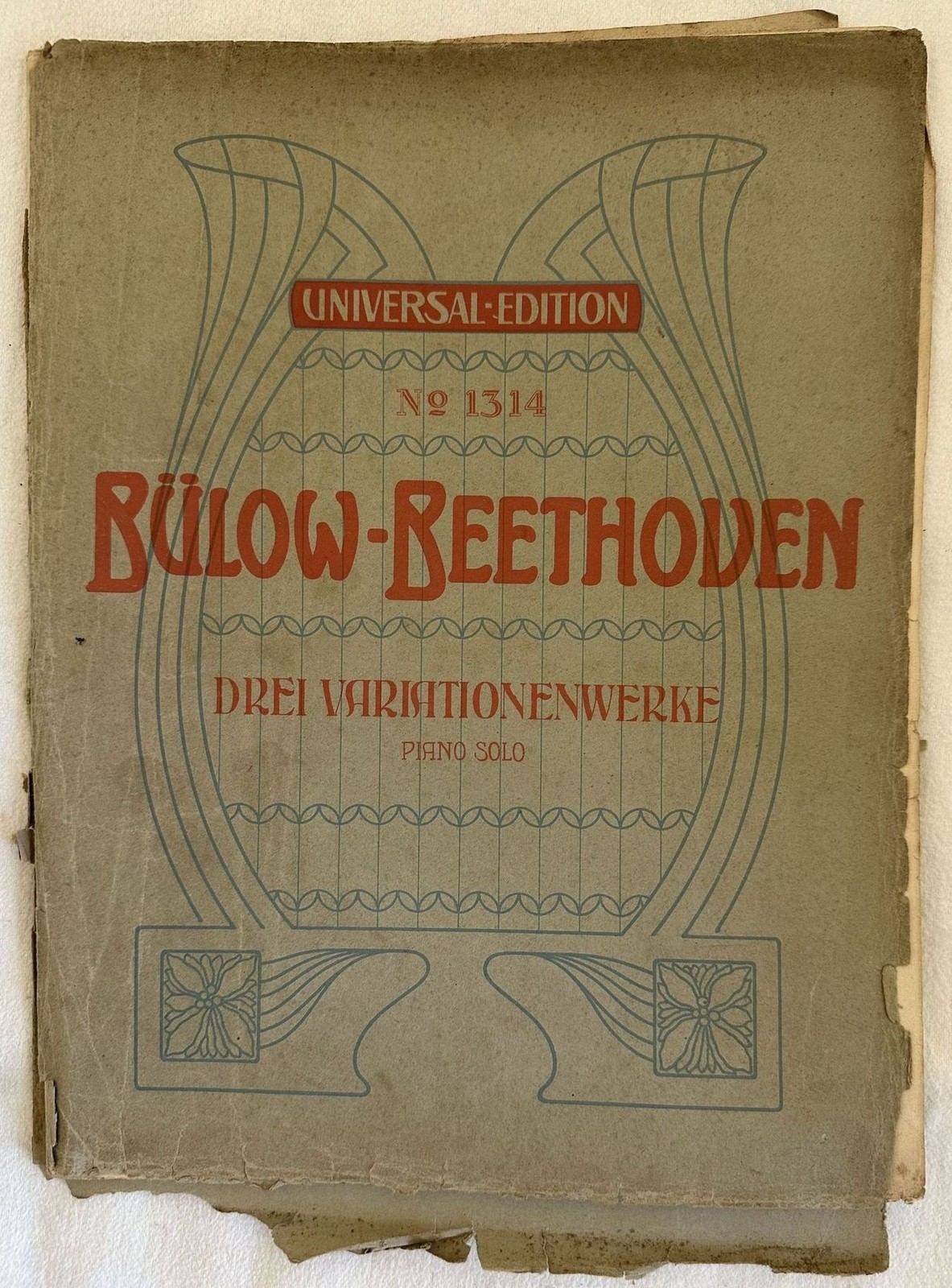 Ludwig Van Beethoven Drei Variationenwerke Piano Music Score Piano 1930