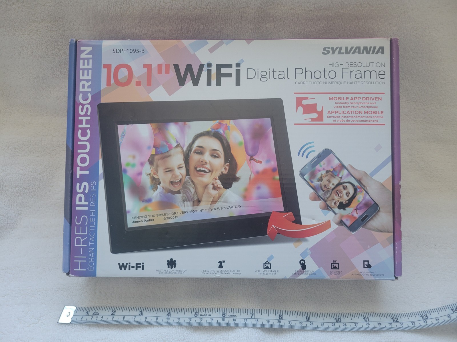 Sylvania 10.1" Wi-Fi Digital Photo Frame  Hi-Res IPS Touch Screen New in box