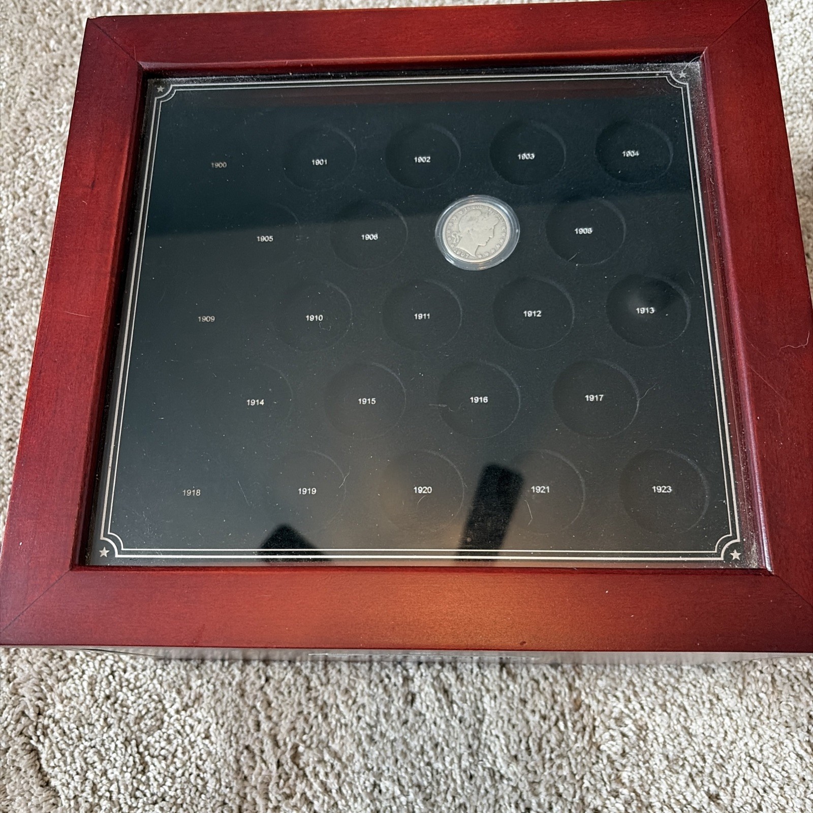 A Century Of U.S. Half Dollars — Partial Set w/ Beautiful Mahogany Case