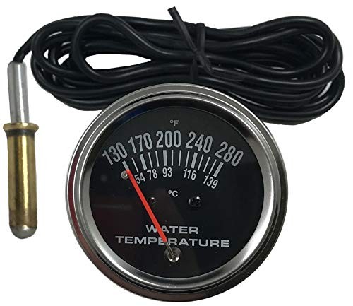  Sun East Chrome 2" Mechanical Water Temp Temperature Single Gauge Kit 130 
