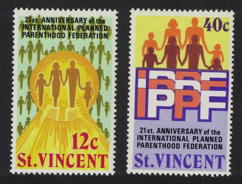 St. Vincent Intl Planned Parenthood Federation 2v 1973 MNH SG#372-373
