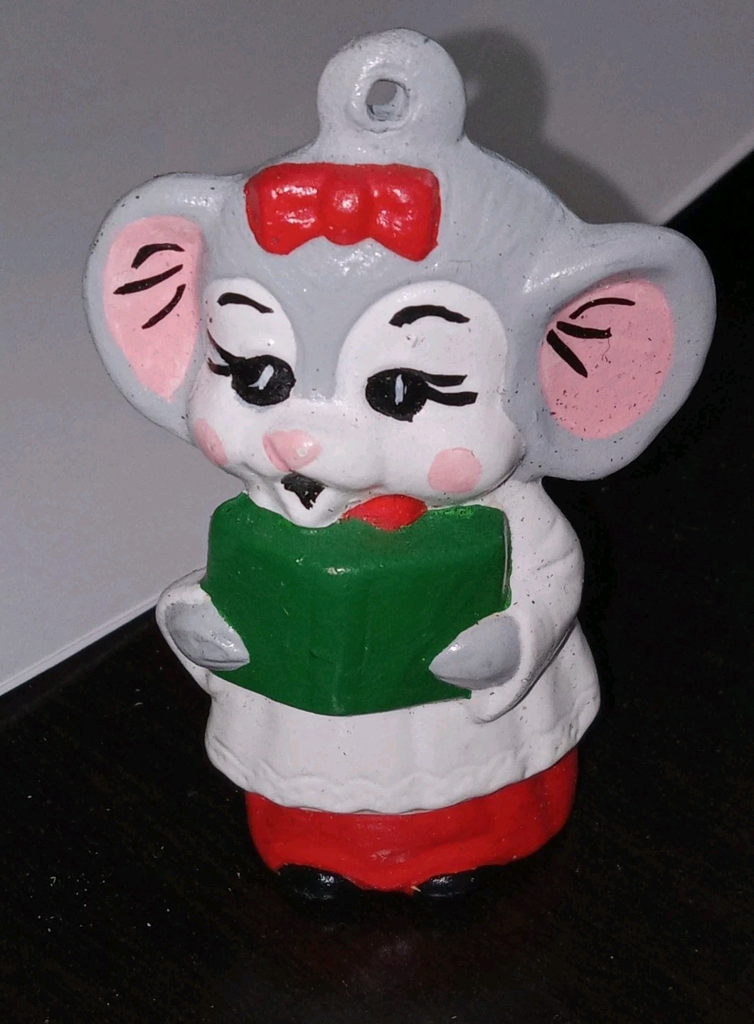 Vintage Albertas Ceramic Mold Mouse Choir Singing Christmas Tree Ornament