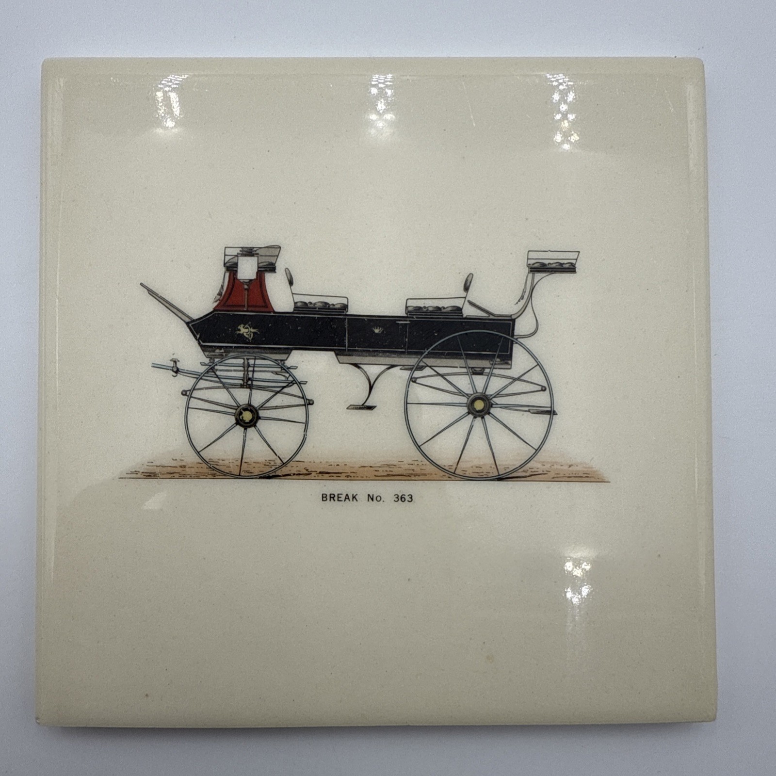 Vintage Mosaic carriage Break No. 363 Tile 6x6 Made In U.S.A Trivet