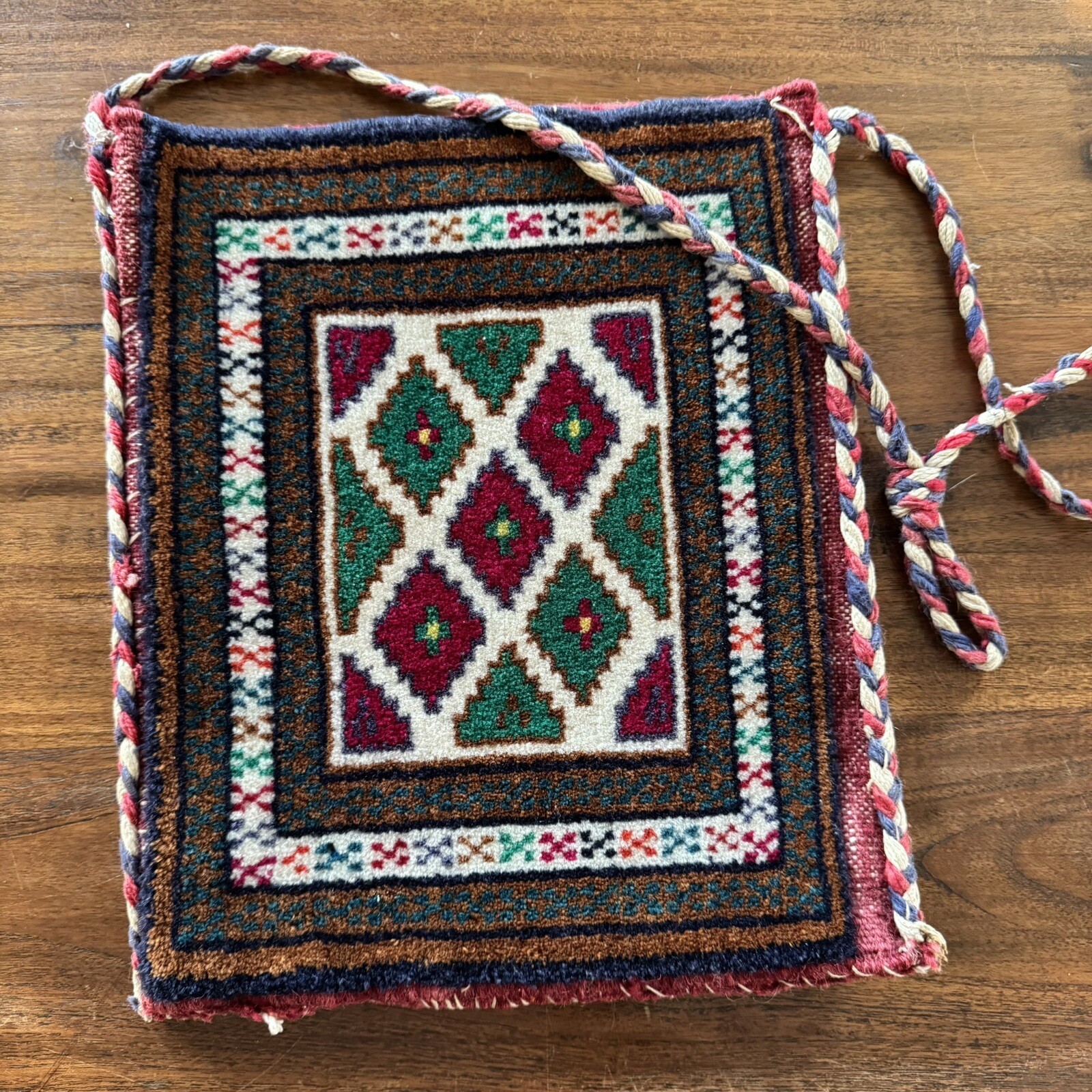 Vintage Handmade Hand Knotted Woven Rug Bag Carpet Bag Luristan Western Persian