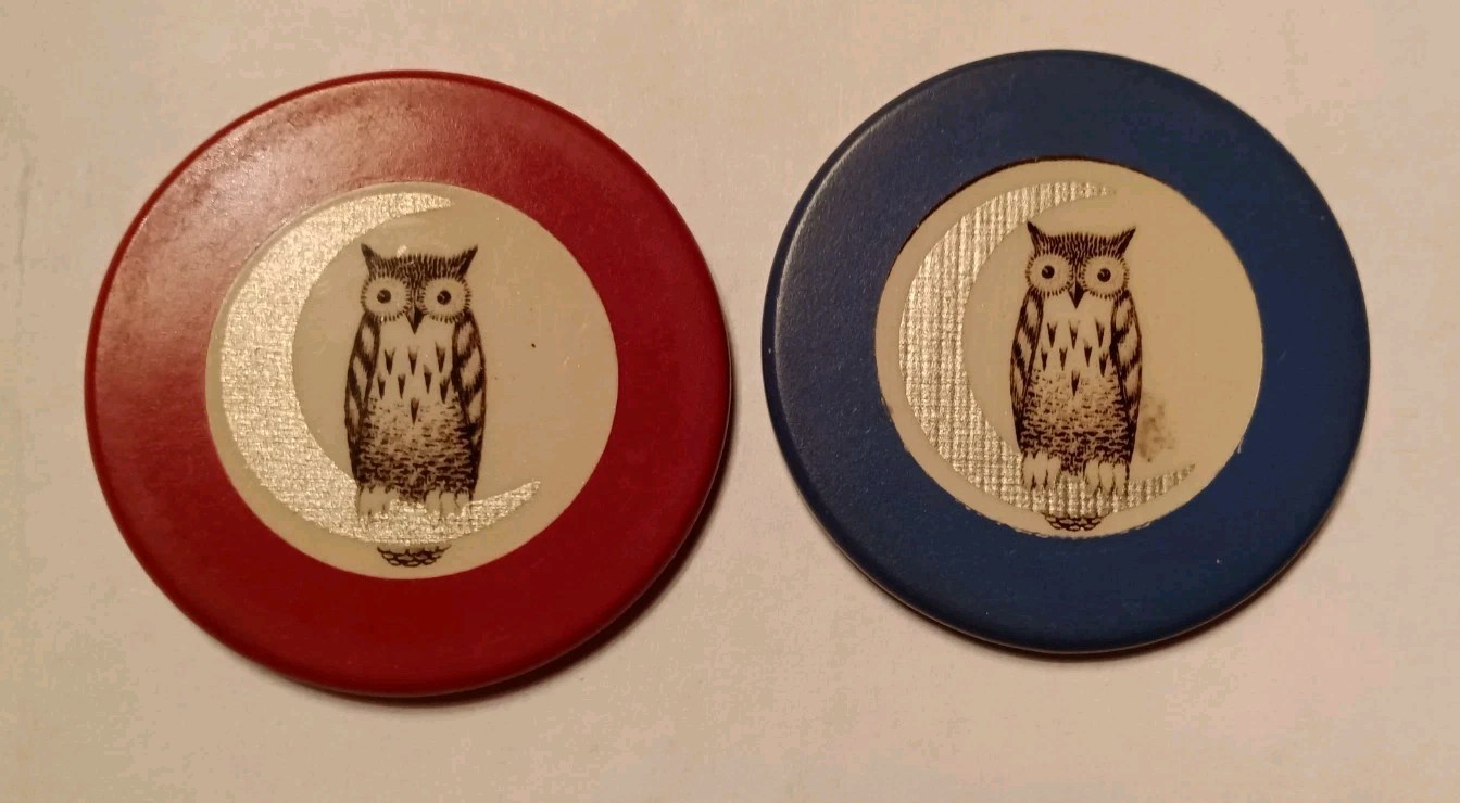 Owl And Moon crest and seal Poker Chip Lot Deal