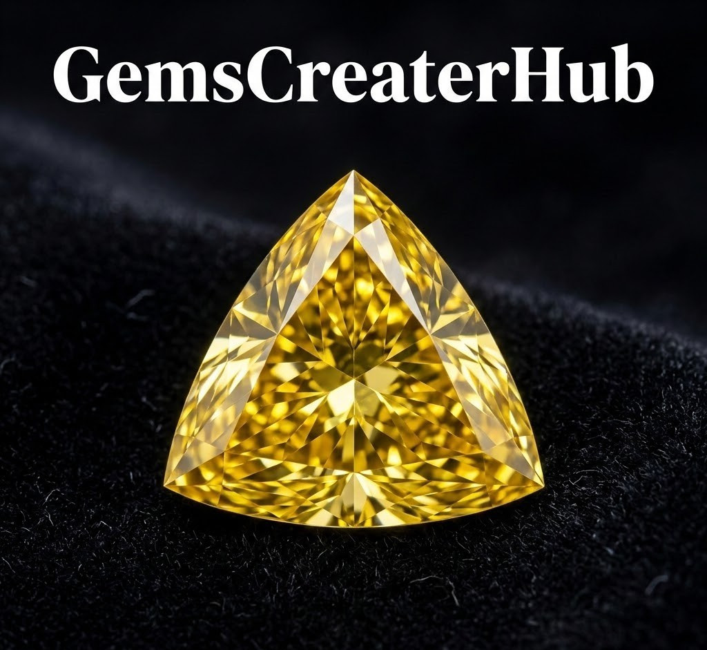 2 Ct Certified Lab Grown Trillion Cut Yellow Color Diamond D Grade VVS1
