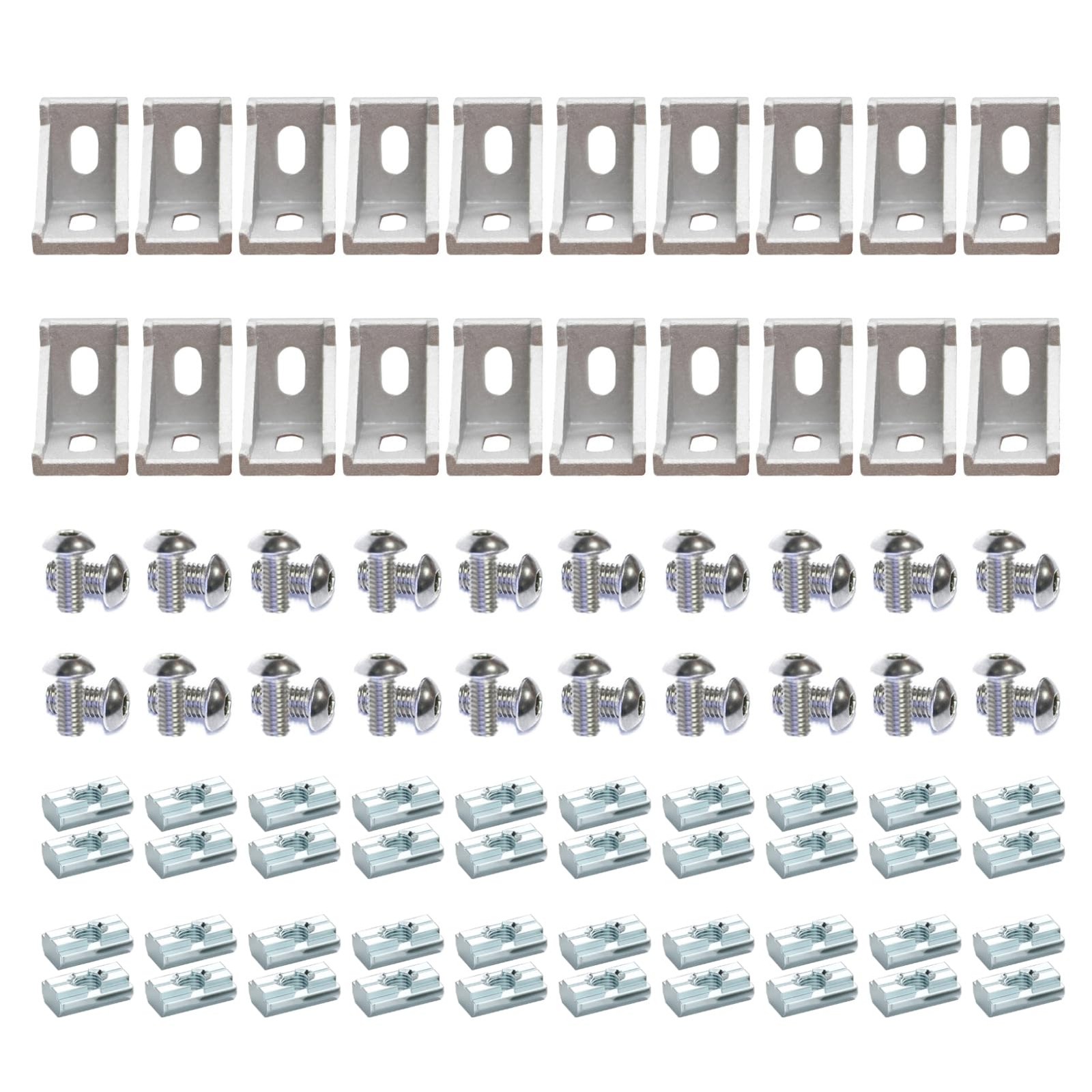 BLCCLOY 20Sets 10 20Set Bracket with Screw Nut, Nut 