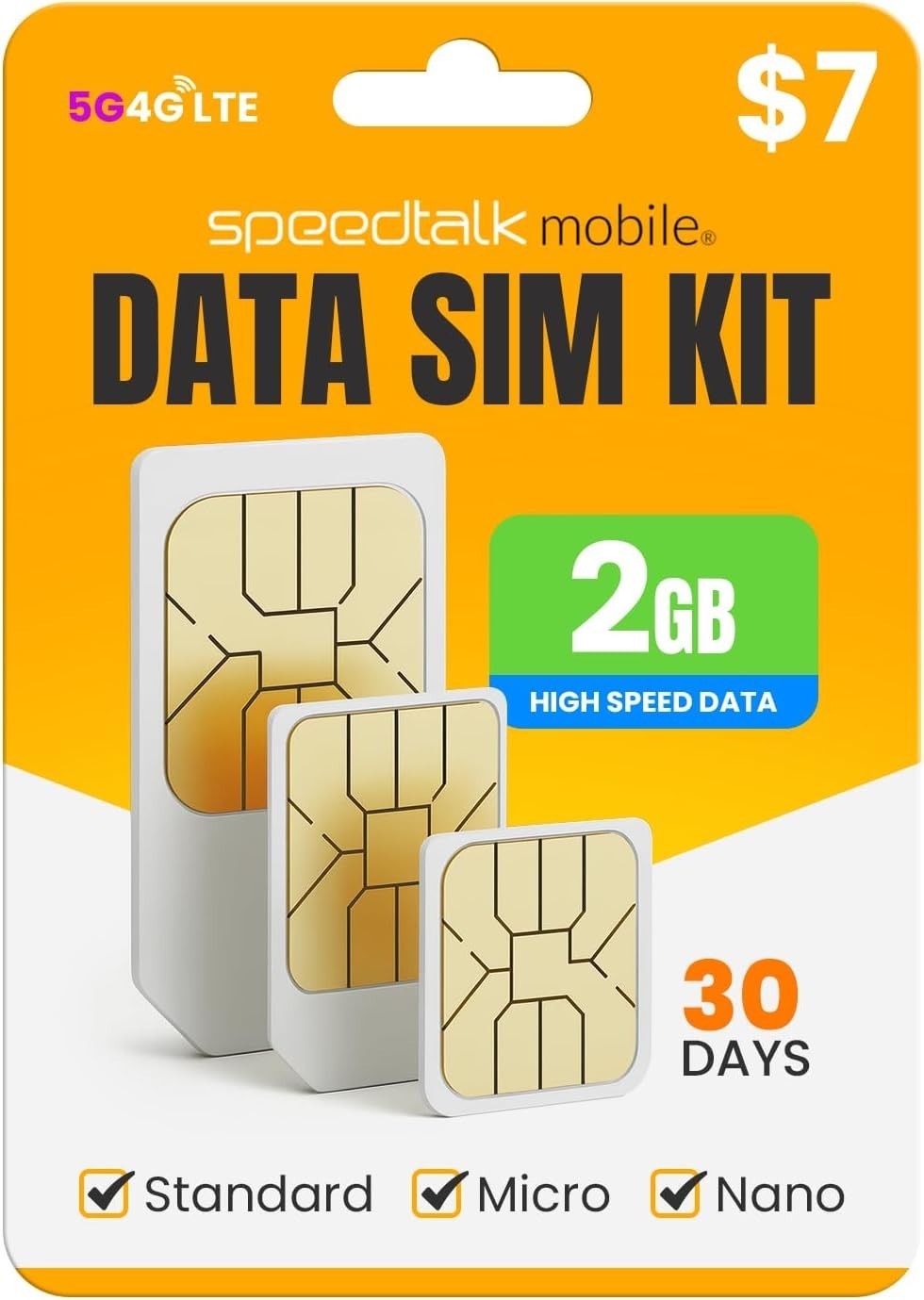Flexible SpeedTalk 2GB Data SIM for 5G IoT Devices - No Contracts Required