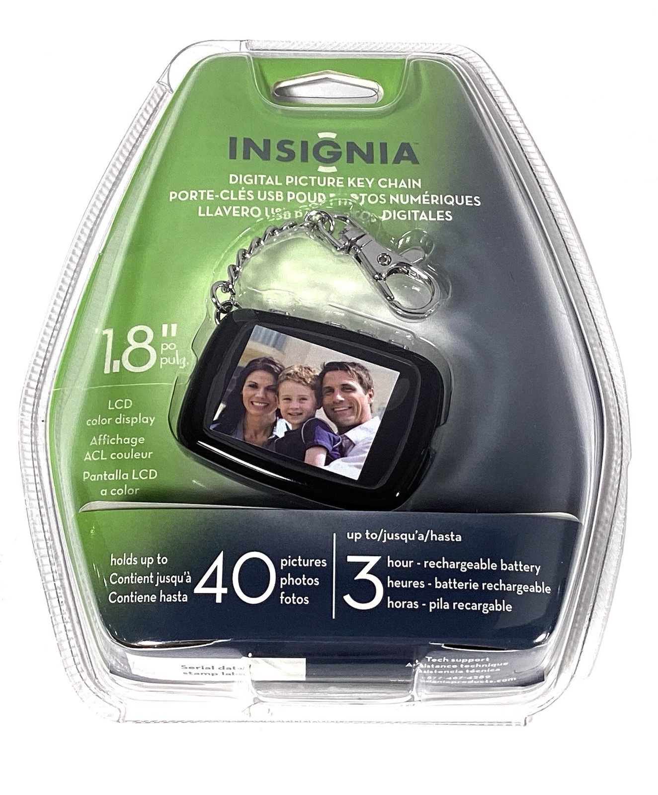 Insignia Digital Picture Key Chain Holds up to 40 photos 1.8" LCD
