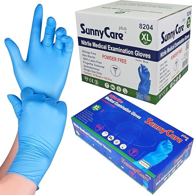 Blue Nitrile Medical Exam Gloves Powder Free Chemo-Rated (Non Vinyl Latex) -XL