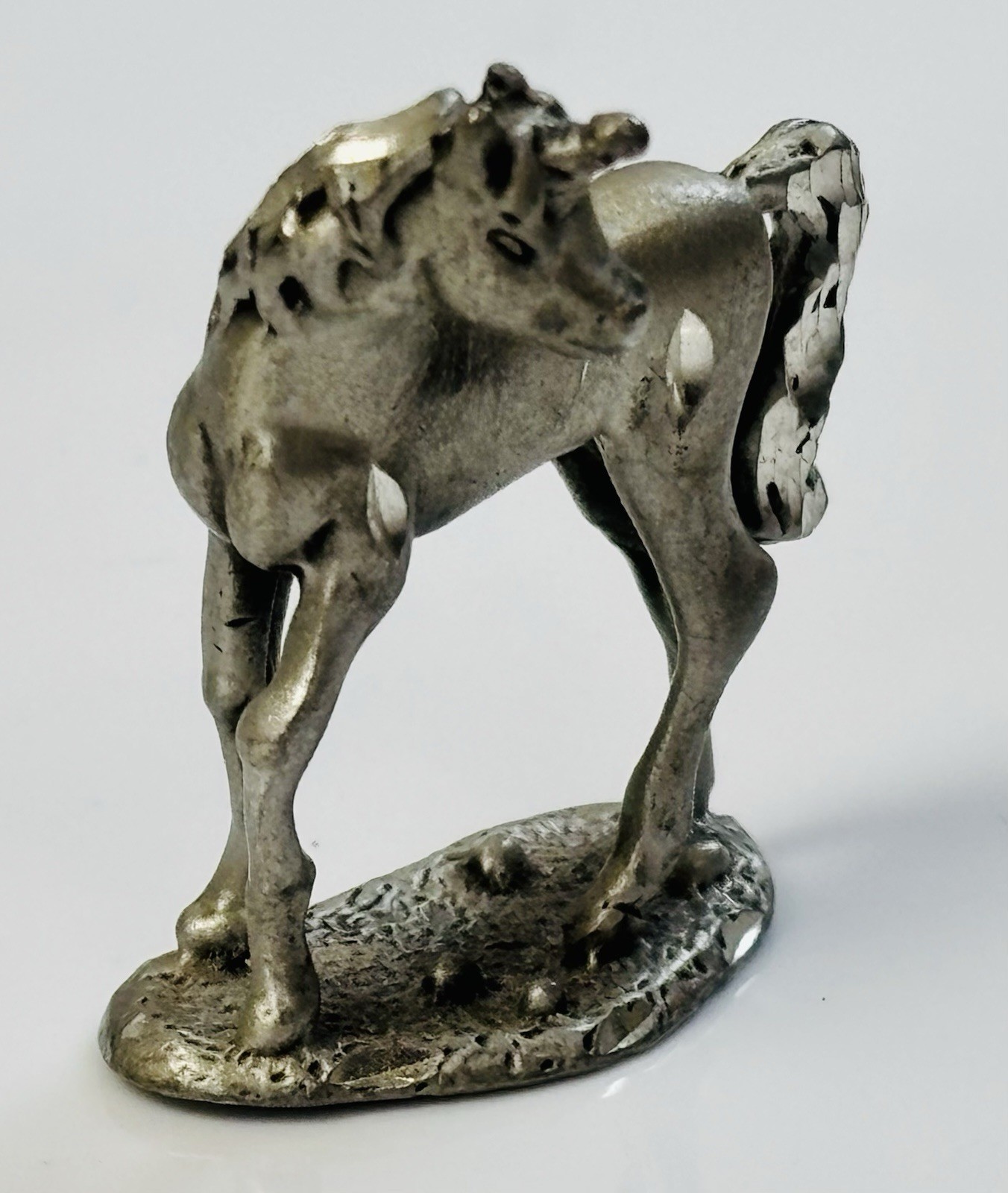 Super Adorable Vintage Miniature Pewter Unicorn Figurine 1” Tall - Cuteri