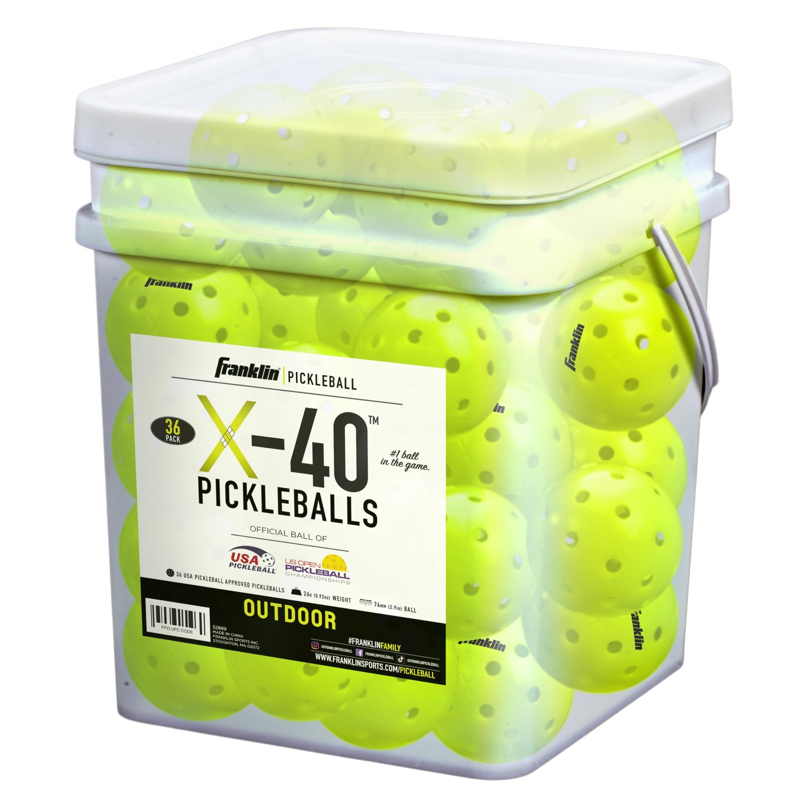 Outdoor Pickleballs 36 Pack USA Regulation Size Official Pickleball Balls X-40