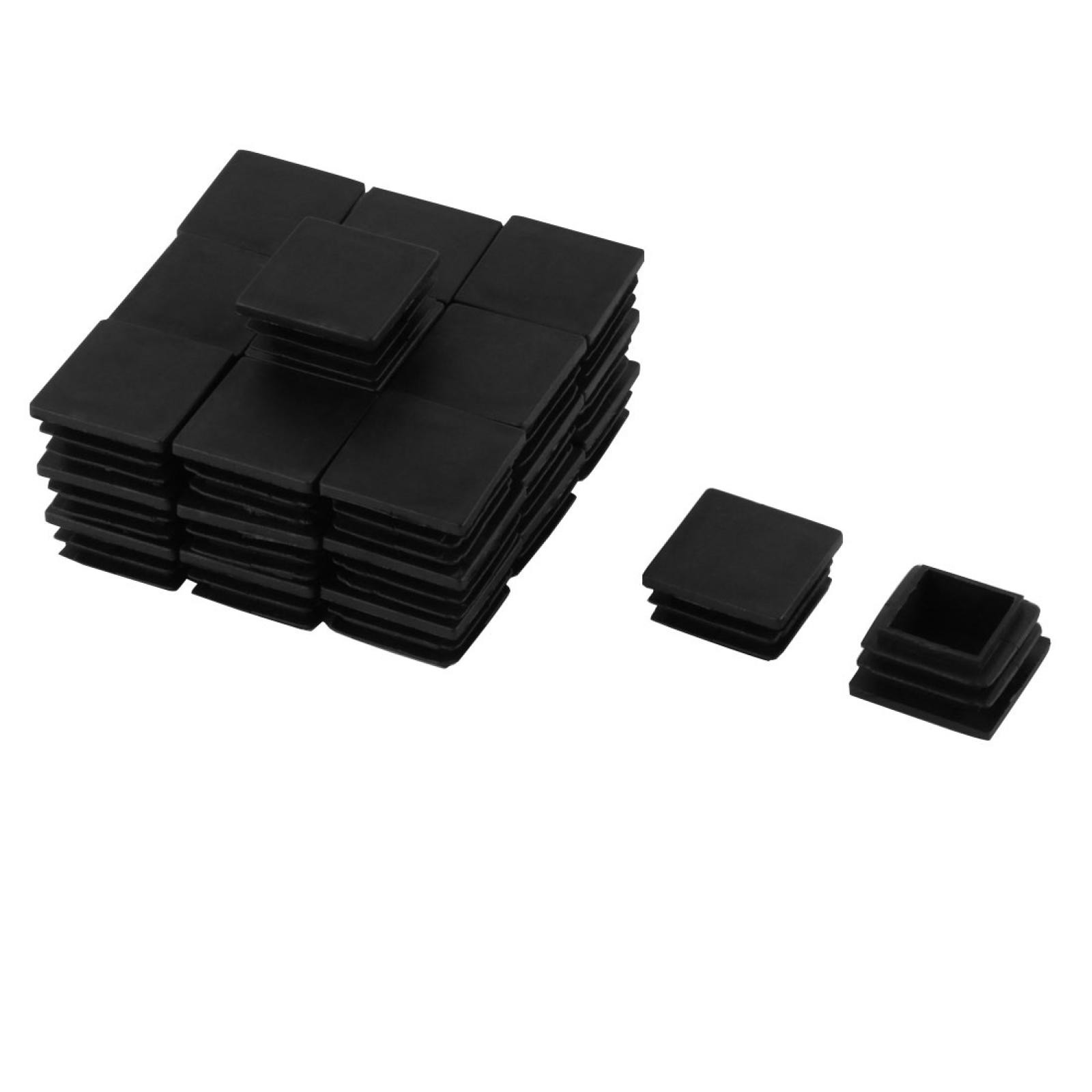 30mm x 30mm Plastic Square Tube Inserts End Blanking Caps Black 30 Pcs