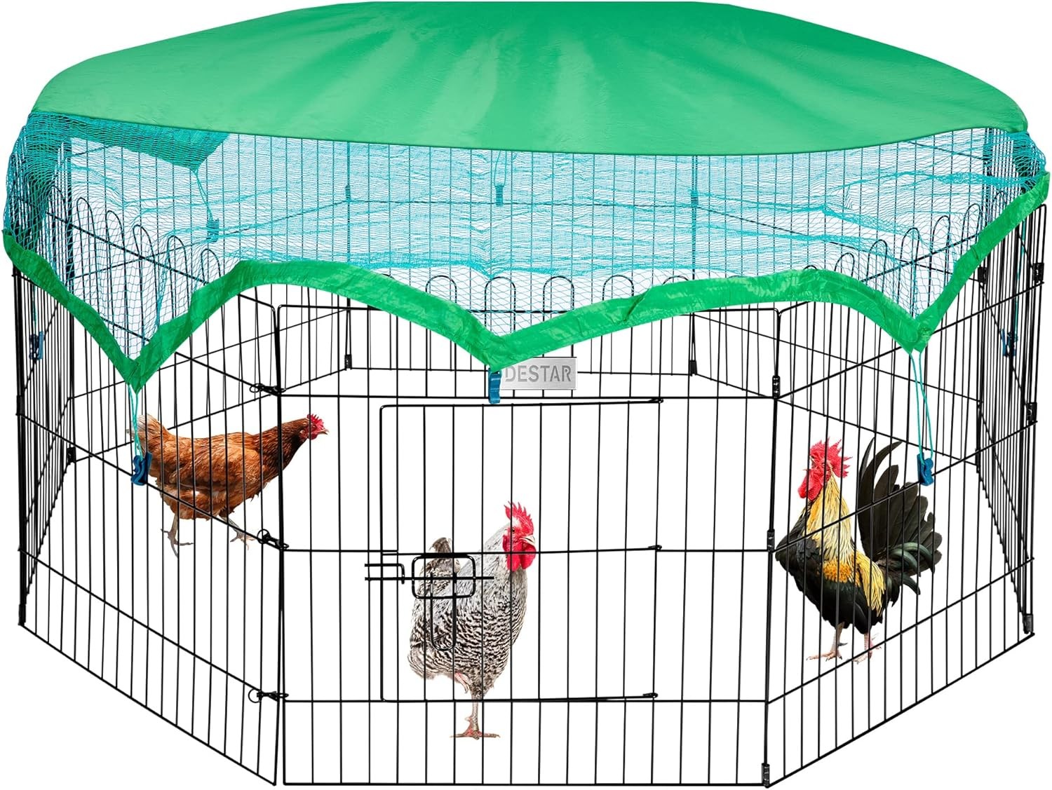 8 Panel Foldable Outdoor Backyard Metal Coop Chicken Cage Enclosure Duck Rabbit