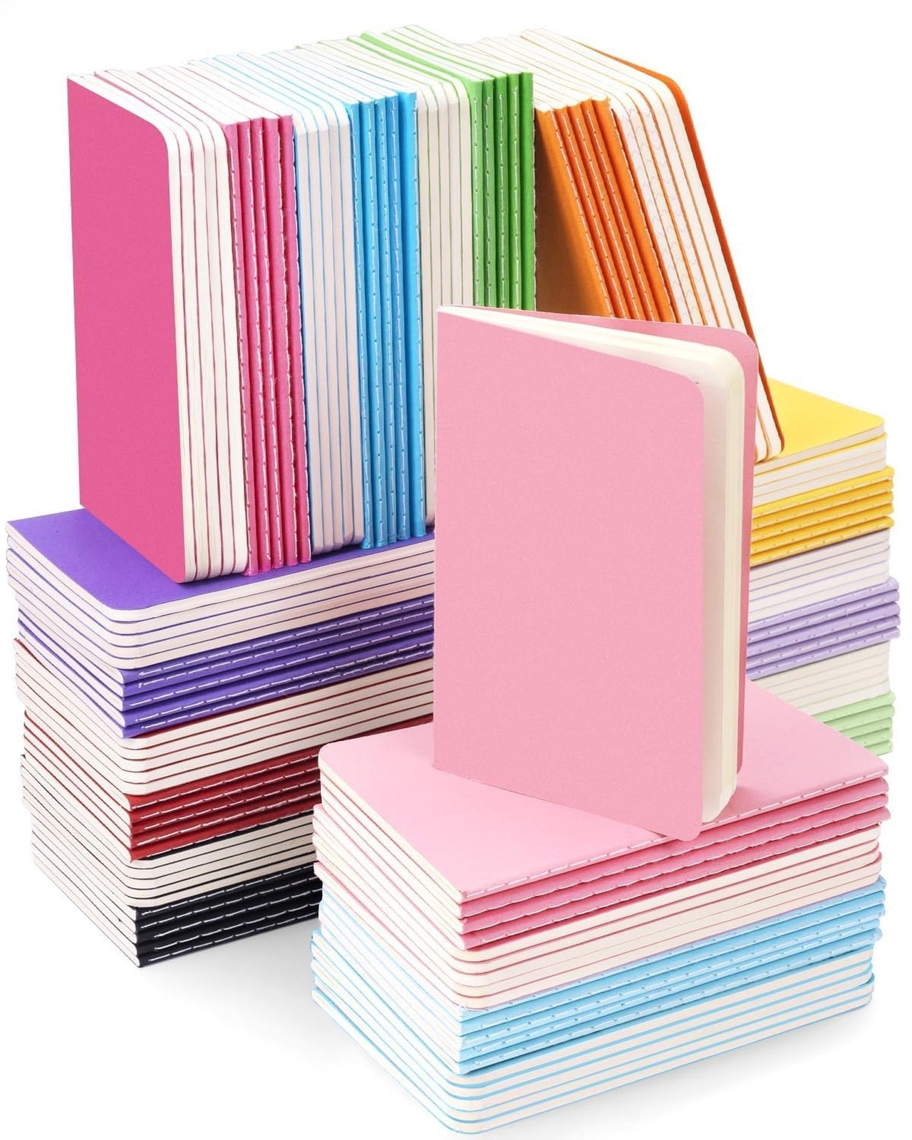 Gwybkq Small Lined Notebooks Bulk 120 Pack Mini Journal Pocket Notepads Set C...
