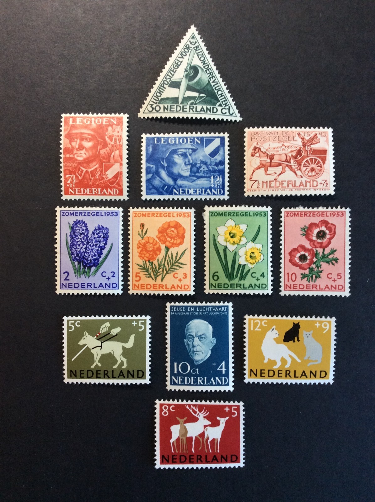 BroadviewStamps Netherlands #C10, B144-48, B249-52, B270, B388-90 MH F-VF