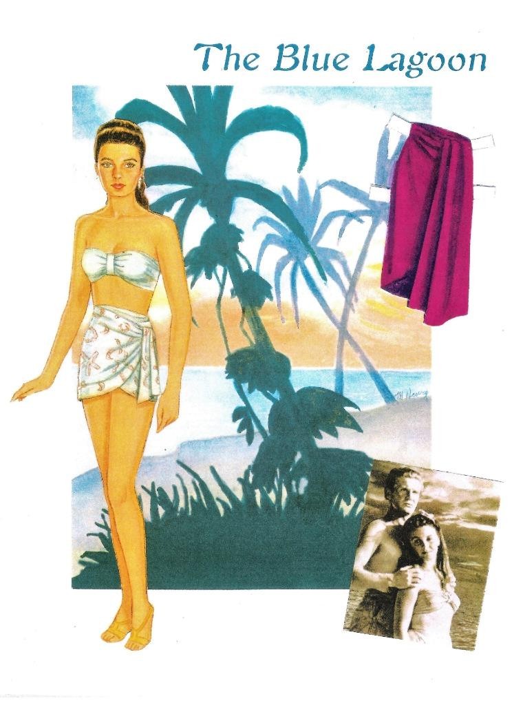 VINTAGE UNCUT JEAN SIMMONS PAPER DOLLS~RARE #1 TOP MARILYN HENRY REPRODUCTION