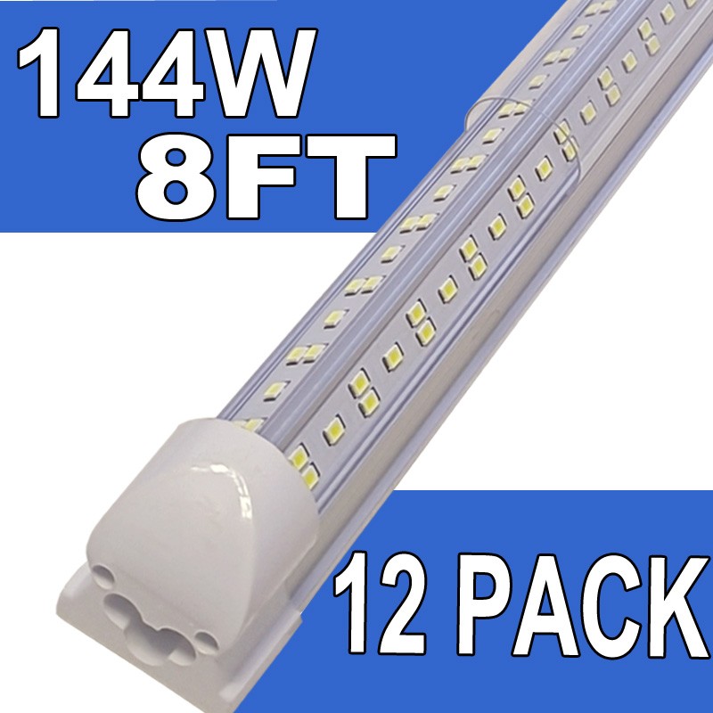 8ft Led Garage Lights 8ft Led Shop Light 144w Led School Light 6500k 12pack Led