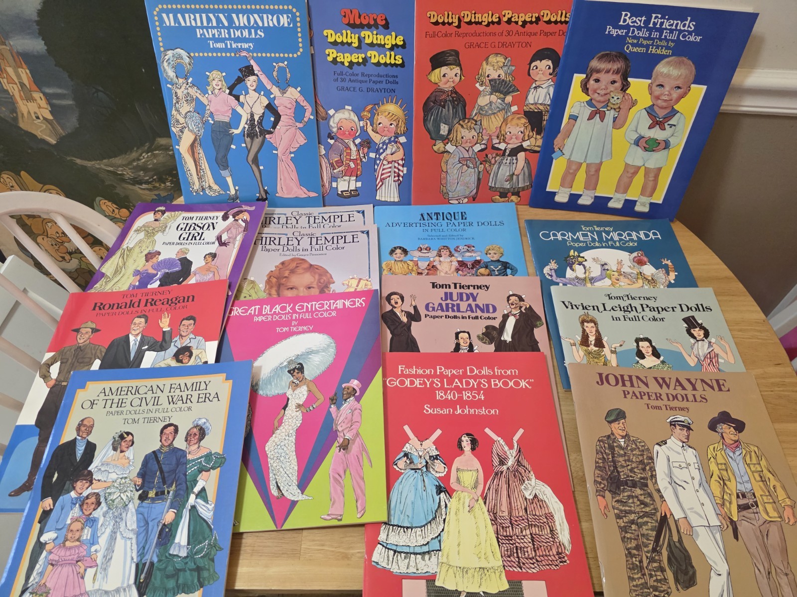 Massive Paper Doll Book Uncut Lot, John Wayne. Vivien Leigh, Judy Garland, Dolly