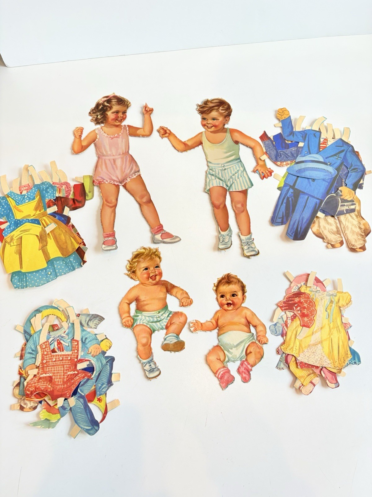 Vintage Original 1945 Merrill Paper Doll and Clothes STAR BABIES