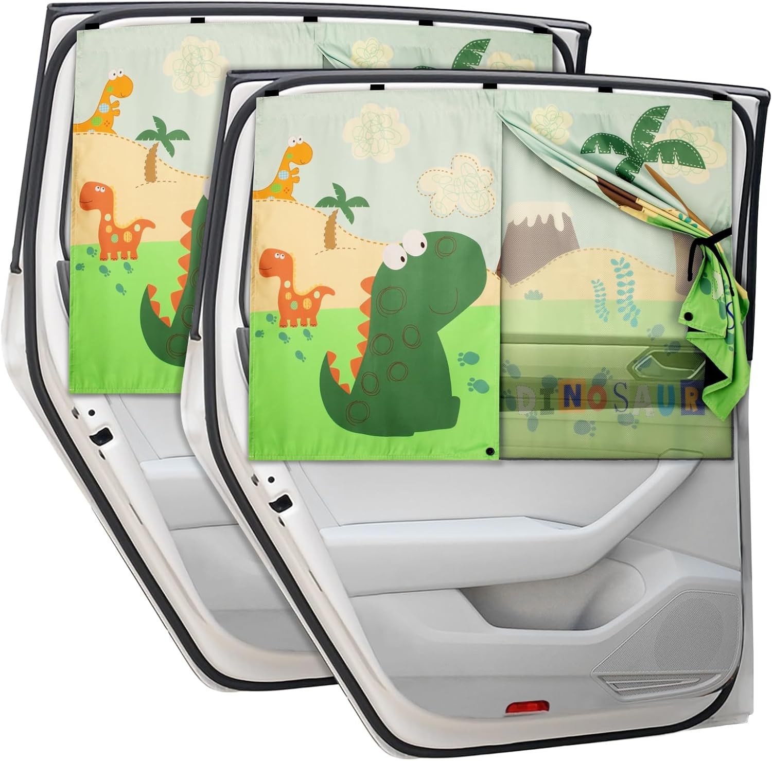 Car Window Shades with Cute Patterns, 2pcs Magnetic Car Curtains for Privacy Pro