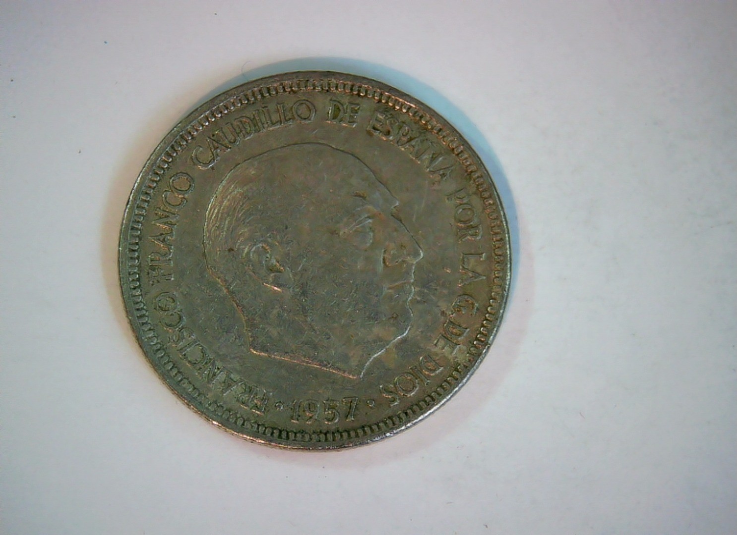 Spain 1957 5 Pesetas Francisco Franco (State arms with eagle) peseta coinage Coi