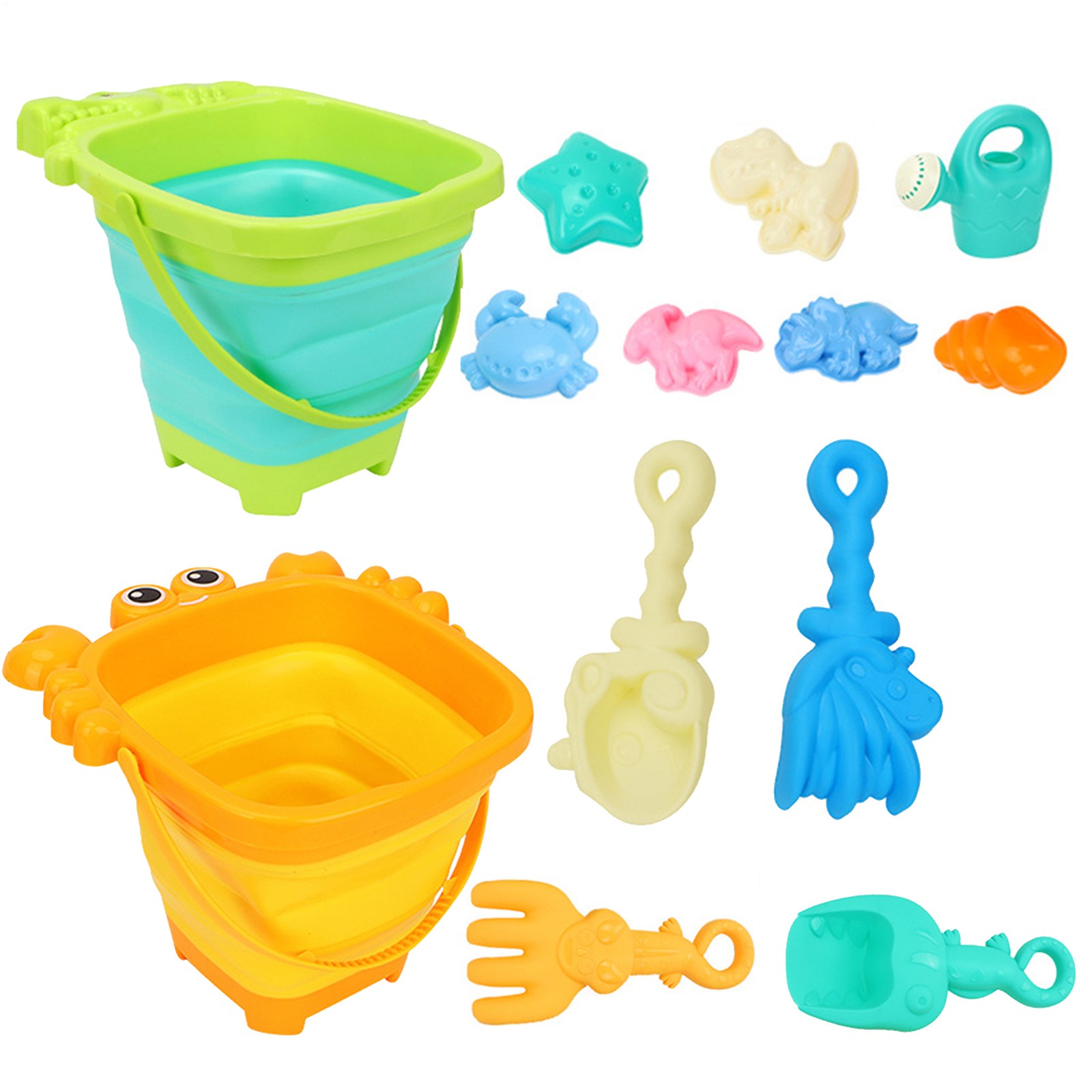 12pcs Beach Toys Set for Kids Toddlers Cartoon Beach Colorful Toys for Outdoor