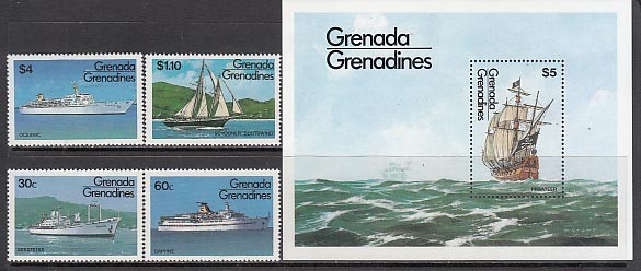 Grenada-Grenadines - Mail Yvert 533/6+H.82 ** Mnh Ships