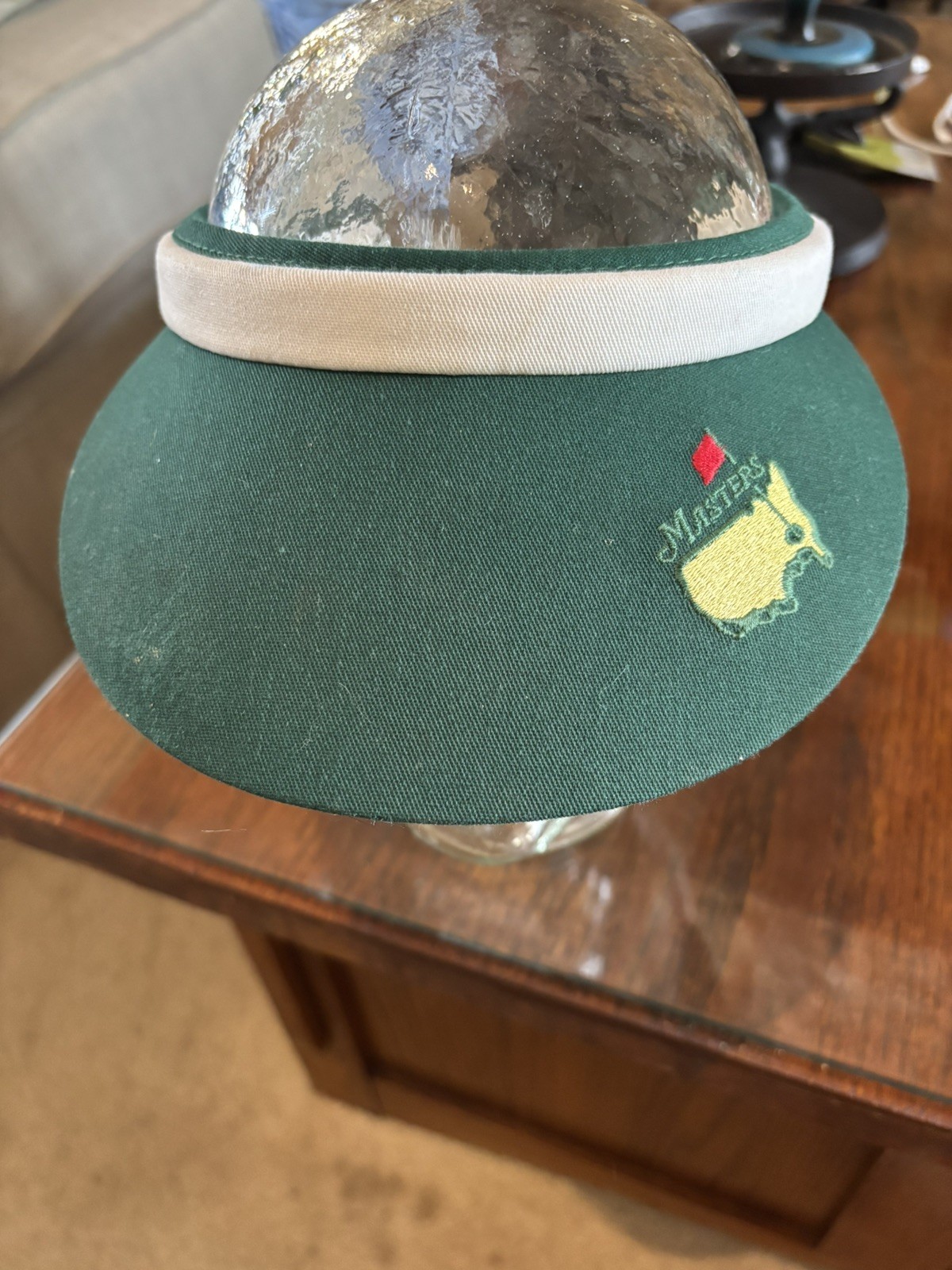 Vintage Masters Golf Texace Visor Green White Sun Hat USA Augusta National Retro