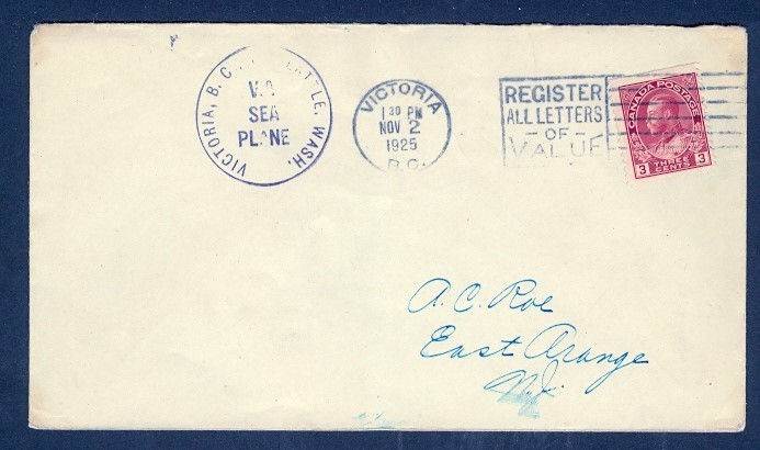 CANADA 1925 VICTORIA/SEATTLE FFC TO ROESSLER