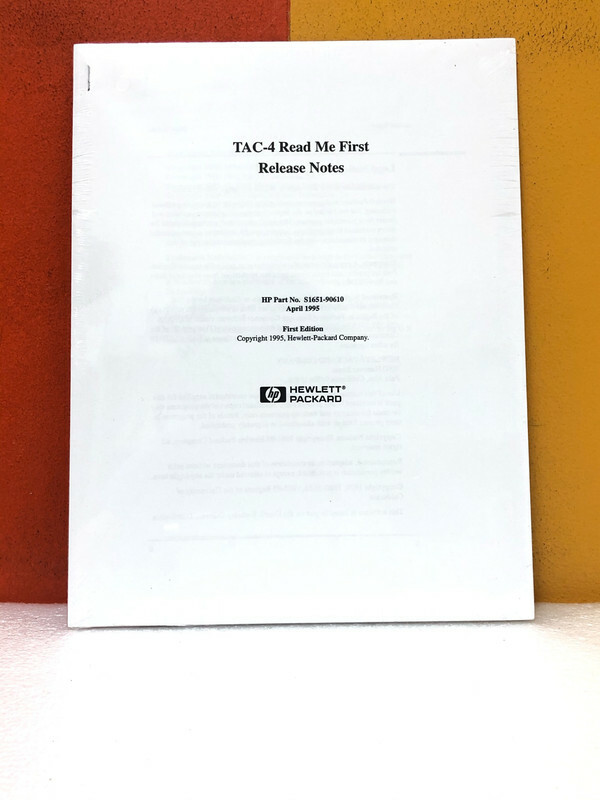 HP S1651-90610 TAC -4 Read Me First Release Notes Manual
