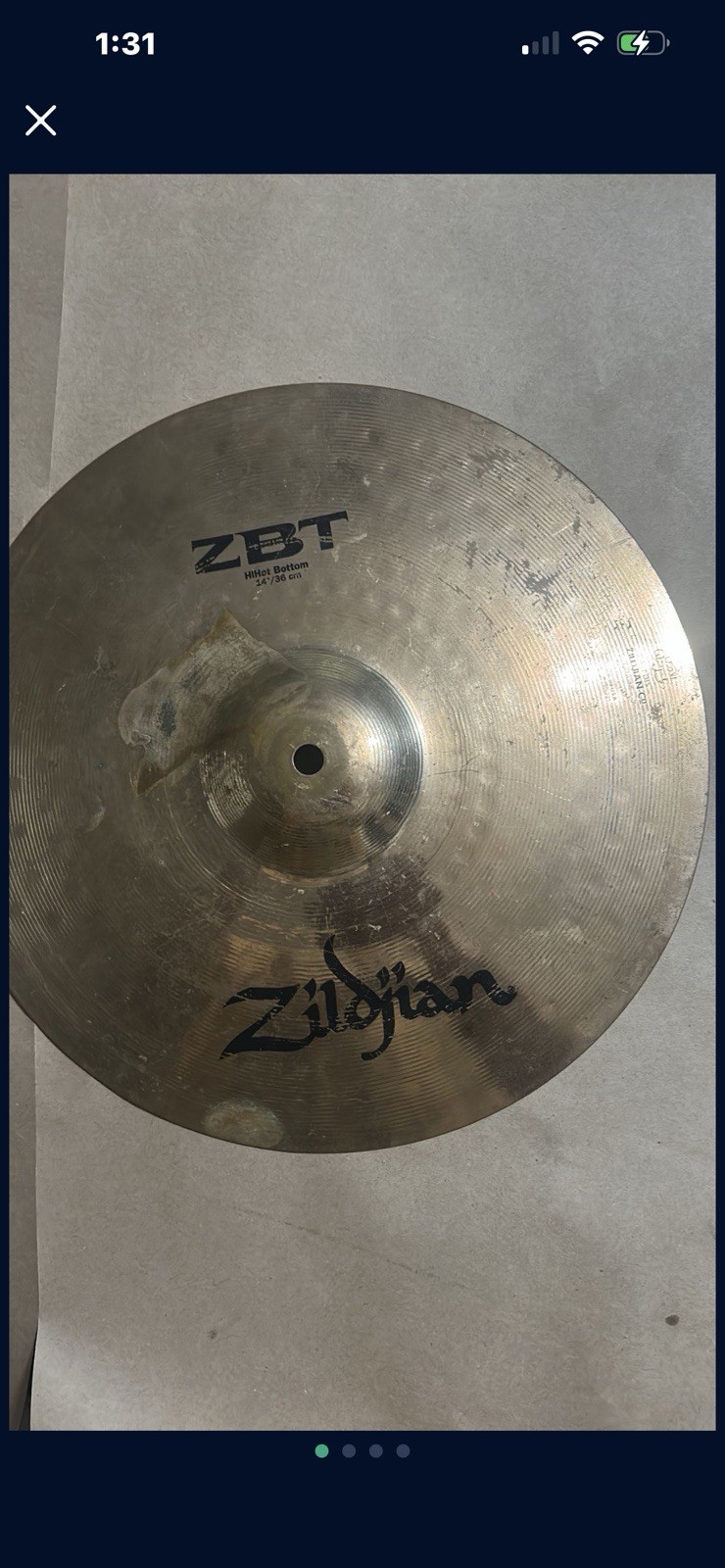 Zildjian ZBT HiHat Bottom 14" Metal Hi-Hat Cymbal 36 cm 1 Piece 14 in Diameter