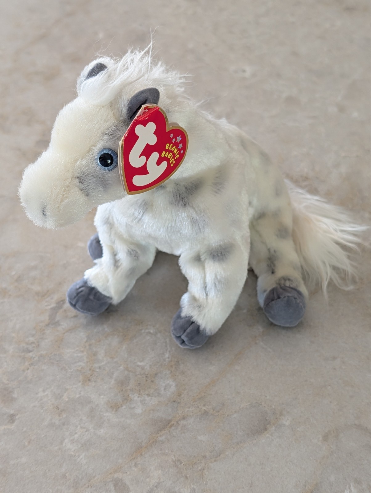 TY Beanie Baby -2002-Lightning the Horse with Heart Tags