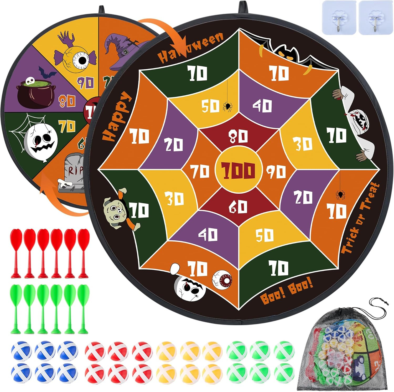 29" Large Dart Board for Kids,With 24 Sticky Balls+12 Sticky Darts,Indoor/Sport 