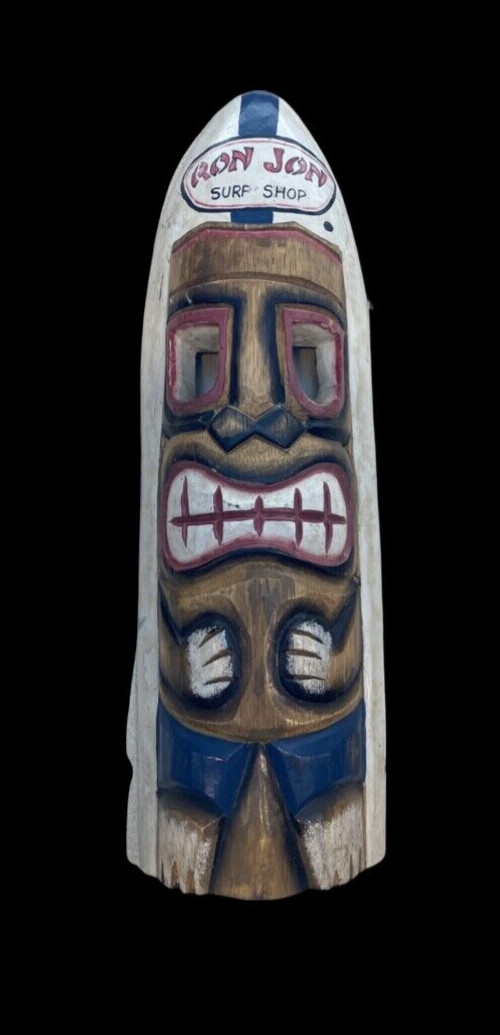 Rare Vtg WALL HANGING, TOTEM POLE, RON JOHN SURF SHOP Cocoa Beach Store '80's