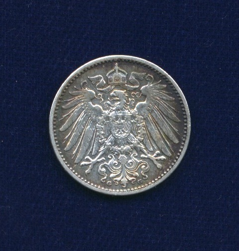GERMANY EMPIRE  1903-G  1 MARK SILVER COIN, ALMOST UNCIRCULATED, LOW MINTAGE