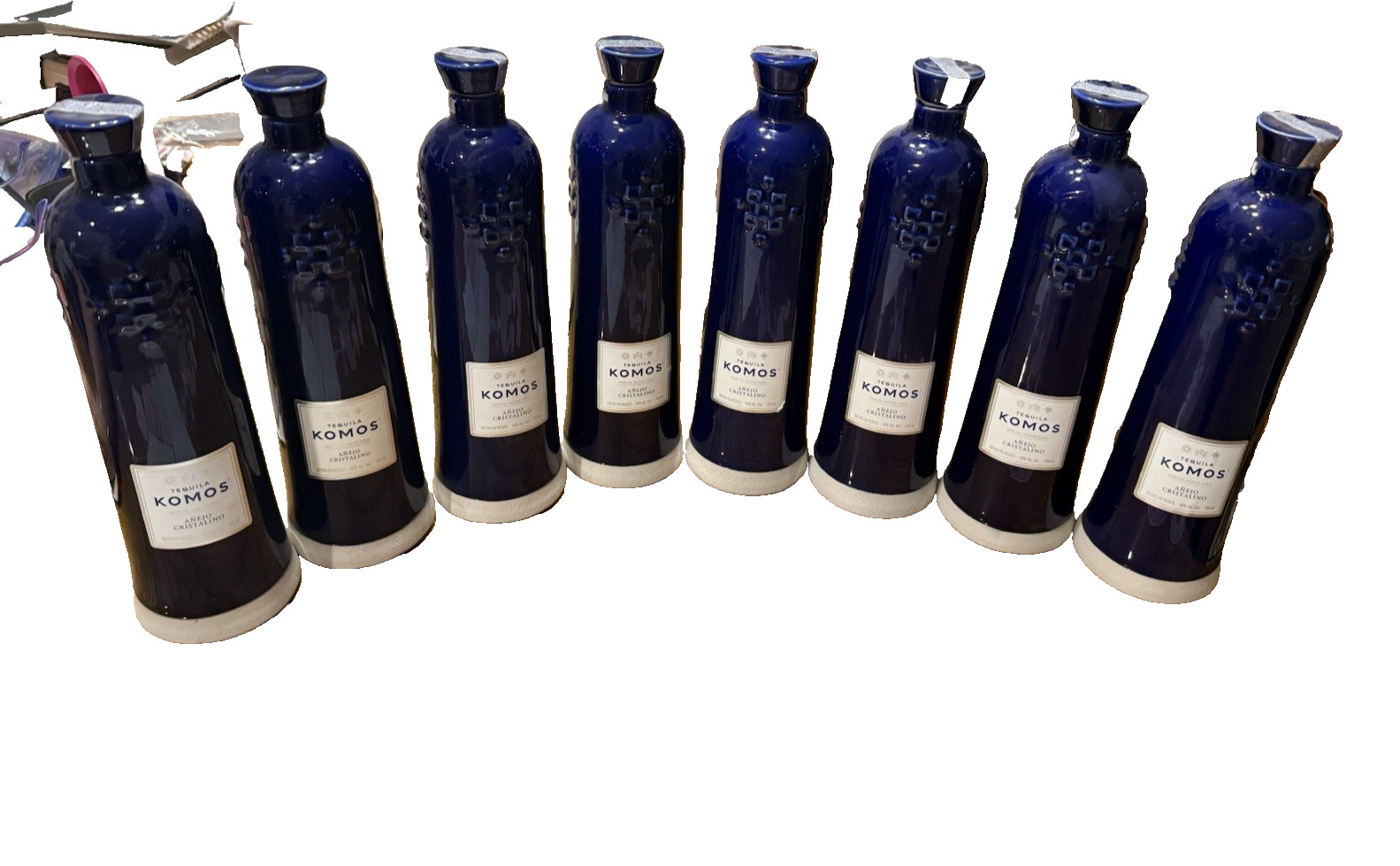 Komos Añejo Cristalino Tequila EMPTY BOTTLE Hand Crafted Mexico Porcelain 750 ml