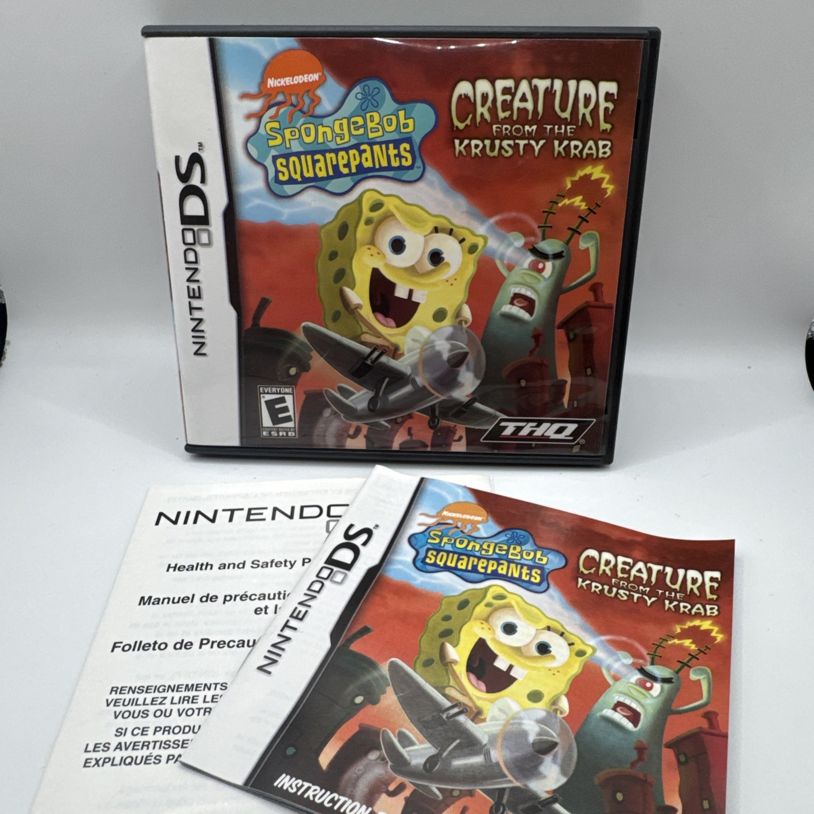 SpongeBob Creature From The Krusty Krab Nintendo DS Case & Manual ONLY No Game 