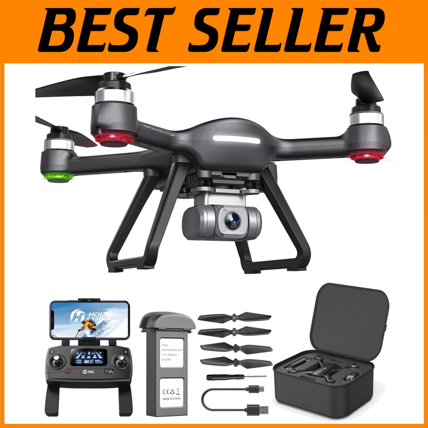 HS700E 4K Drone for Adults with 5GHz FPV, Brushless Motor