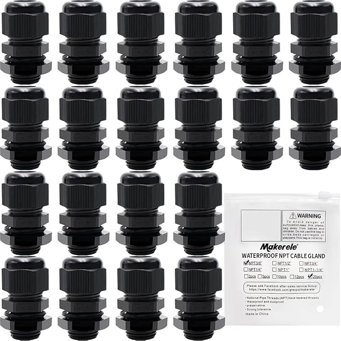 Nylon Cord Grip Cable Gland 3/8 Inch