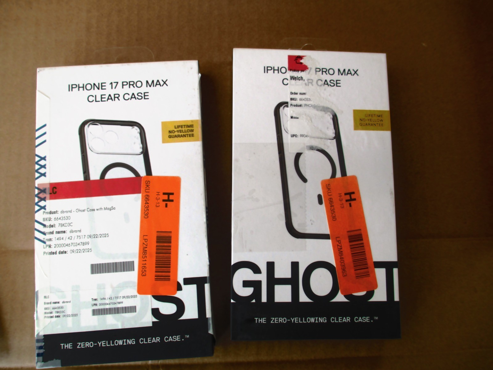 GHOST DBRAND IPHONE 17 PRO MAX CLEAR CASE NEW LOT OF 2 SETS