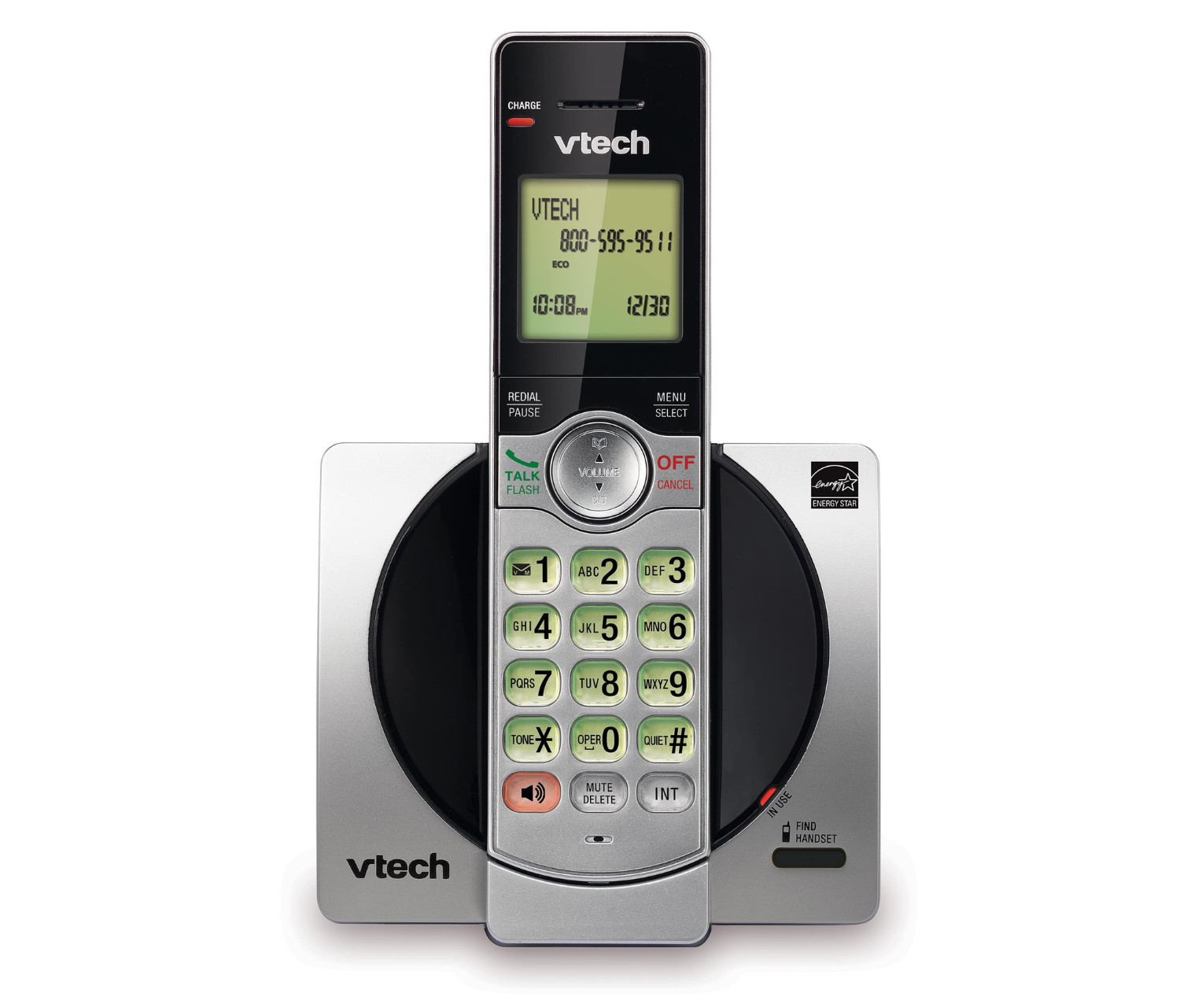 VTech CS6919 Cordless Phone Caller ID Call Waiting Backlit Display Silver/Black