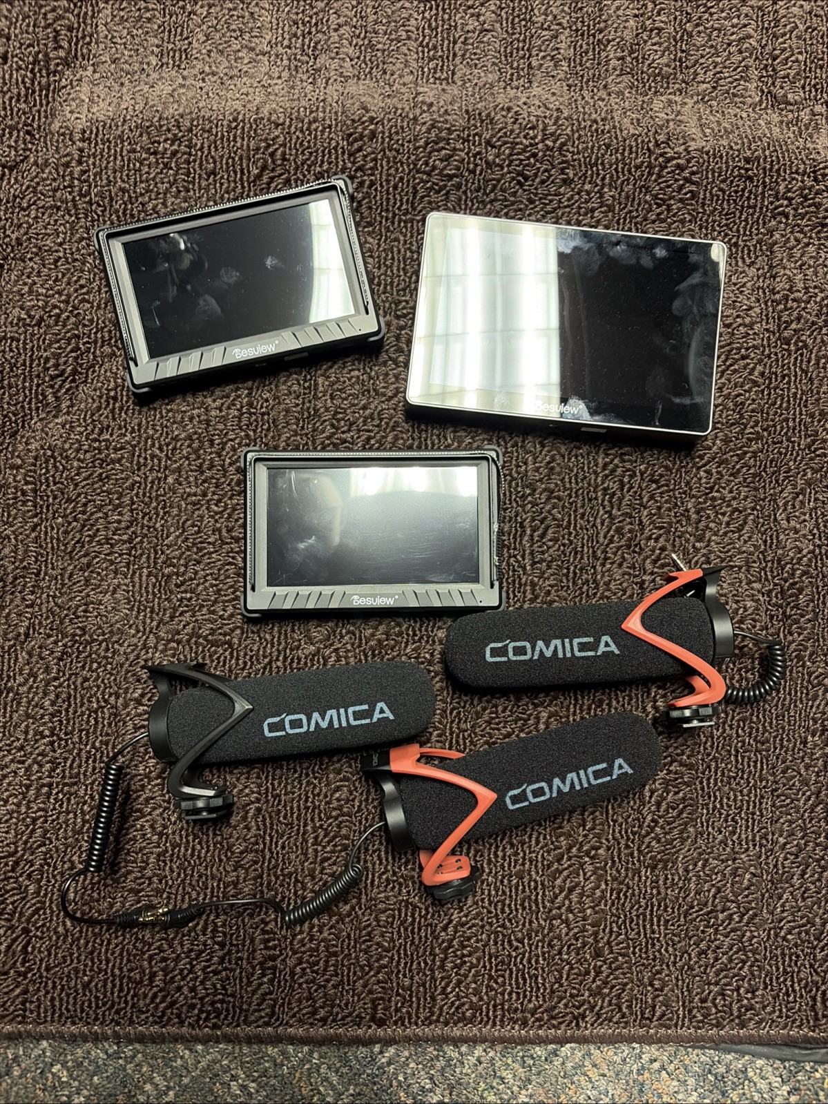 Desview Field Monitor & Comica Shotgun Mic LOT CREATOR BUNDLE TESTED & WORKS 