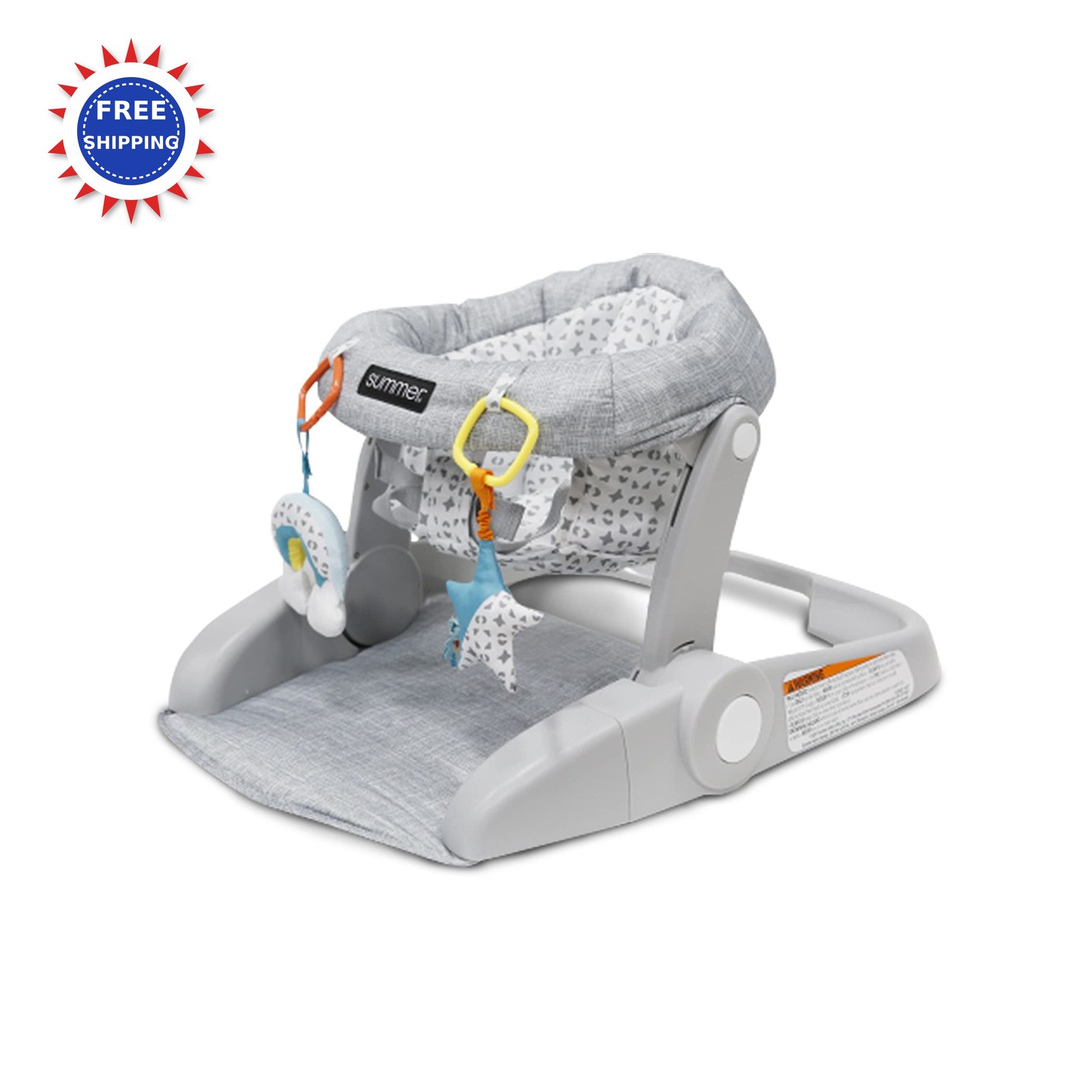 Bright Starts Learn-to Sit 2 Position Floor Seat Heather Gray Adjustable 4-12