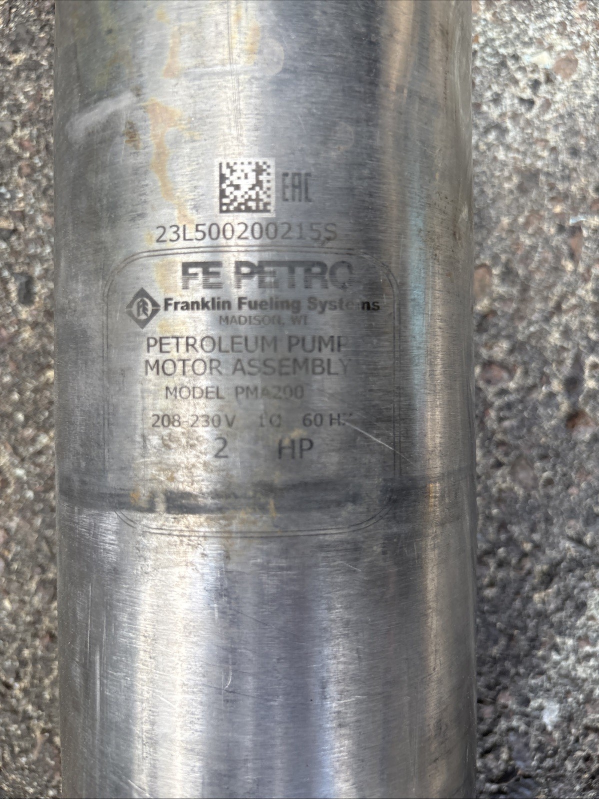 FE PETRO 400276905 PMAVS2 2 HP VARIABLE SPEED PUMP MOTOR ASSY 20” LONG…NEW…