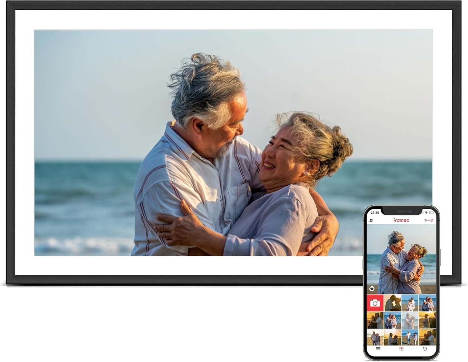 Pastigio Digital Picture Frame Black 15.6" 1920*1080 32GB Frameo NEW OPEN BOX